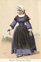 1850, costume feminin de Basse-Normandie, Caen (Habit de fete).jpg